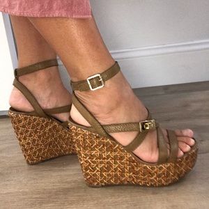 Tory Burch Dalcin Wicker Platform Wedge Sandal